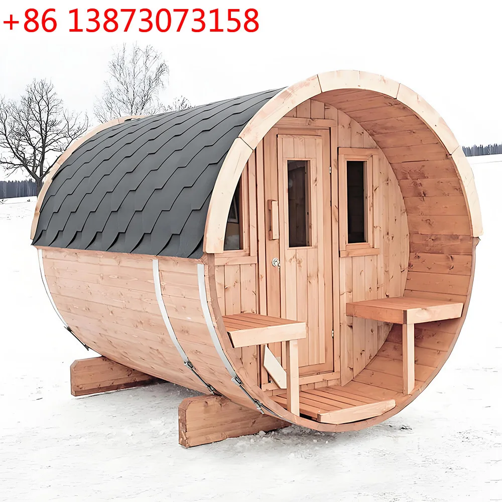 Sauna bucket computer control panel Warm wood solid hotel outdoor traditional sauna 3 people online technical support