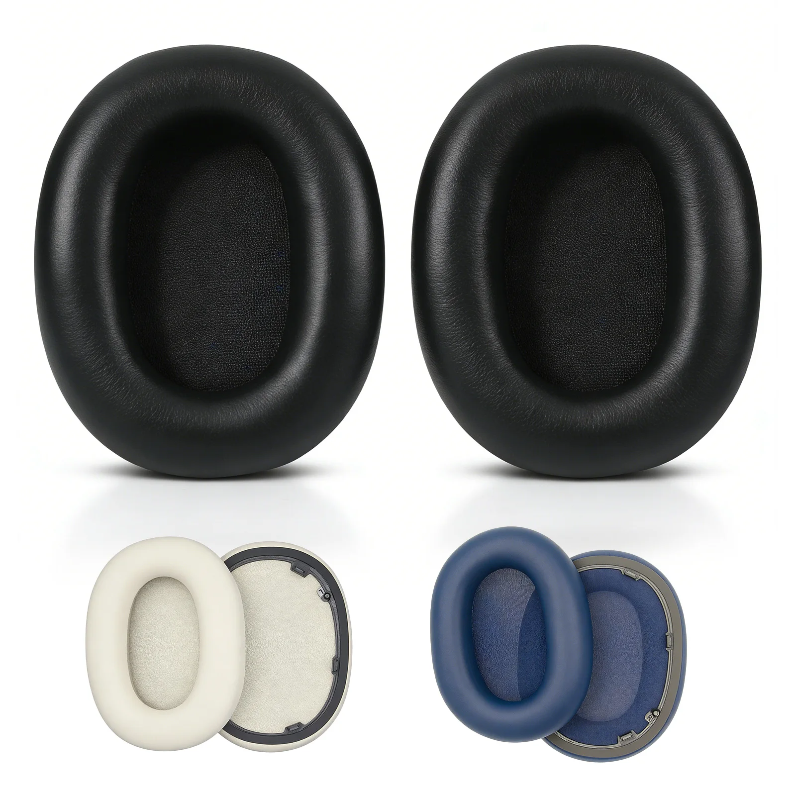 Replacement Ear Pads for Sony WH-1000XM6 Headphones Cushions with Locking Clips Soft Protein Leather Memory Foam Ear Covers