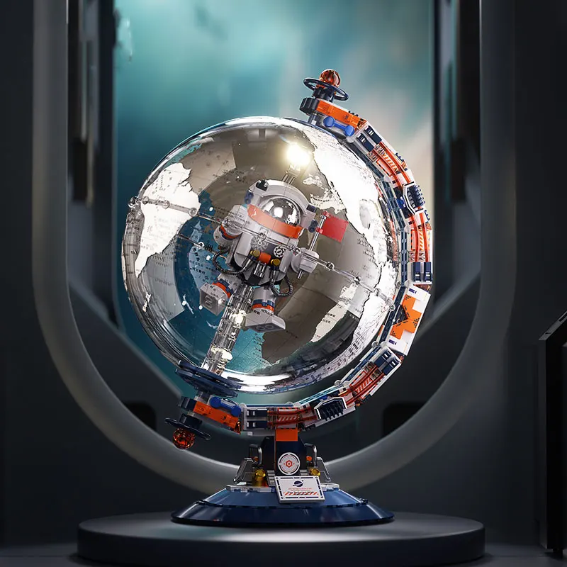 Aerospace Dawn Astronaut Globe Large Difficult Domestic Small Particle Building Blocks Toy Figurines