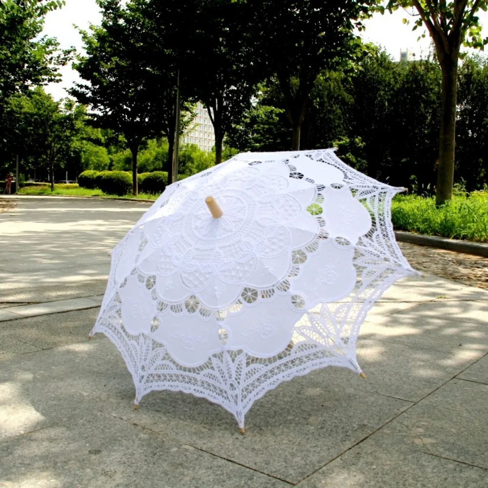 Classic Lace Wedding Umbrellas for Bridal Handmade Cotton Craft Umbrella Wedding Photography Prop Party Decors paraguas vintage