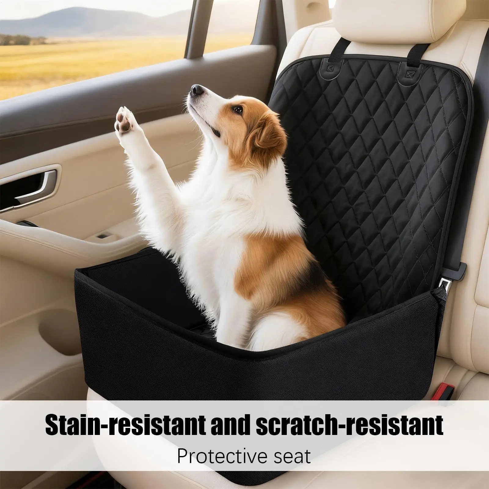 Pet Car Seat Kennel Puppy Cat Out Seat Mat Waterproof Anti-Slip Base Front and Rear Row Dog Out Safety Seat Travel Nest