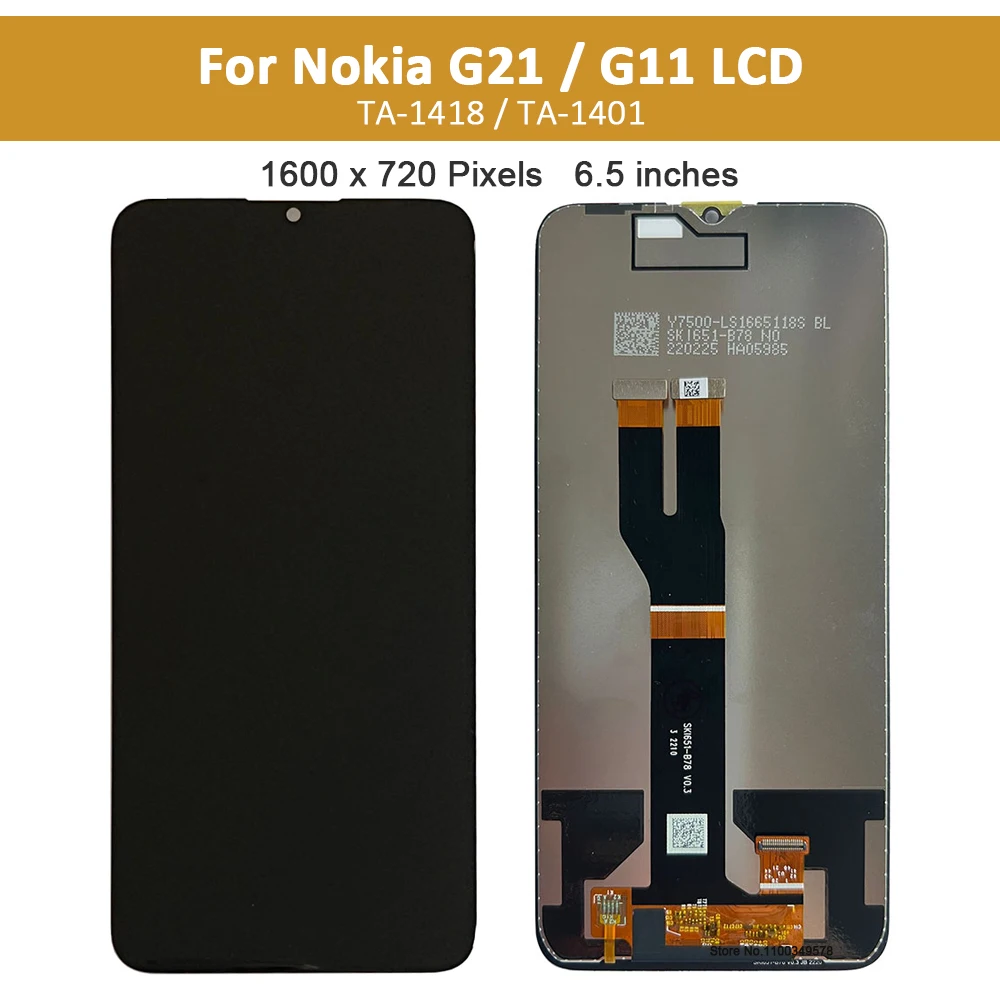 6.5'' Original LCD Display For Nokia G21 TA-1418 LCD Touch Screen Digitizer Assembly For Nokia G11 TA-1401 LCD Replacement Parts