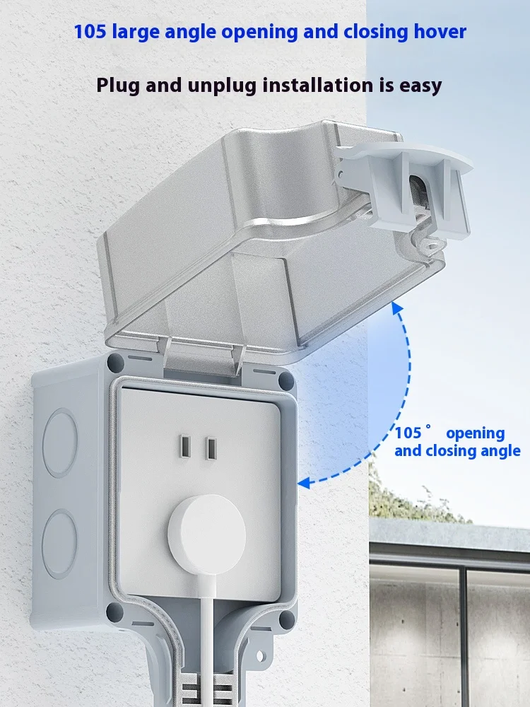 Outdoor IP66 Waterproof Box 86 Type Splash Proof Box Wall Switch Box Electrical Outlet Flush Mount Single/Double Gang Box