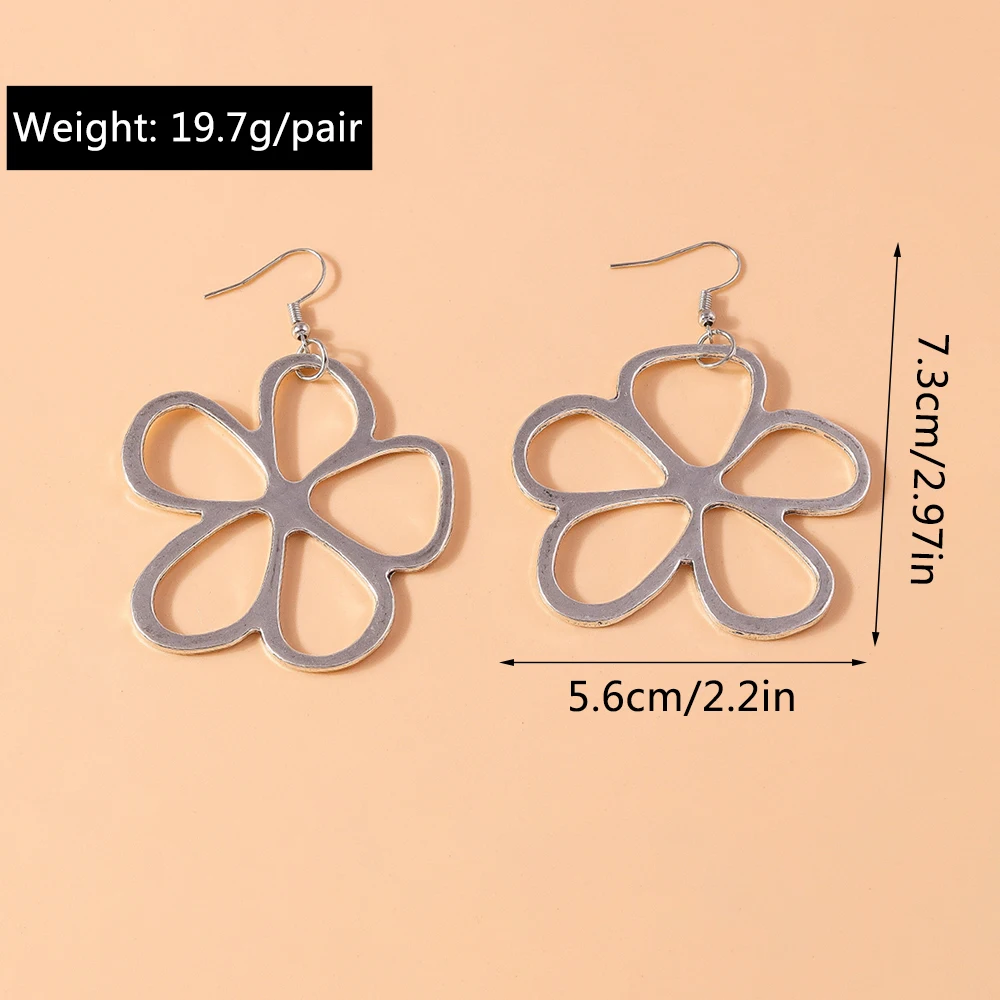 Aihua Übertriebene Metall Blumen Ohrringe Europäischen Amerikanischen Stil Persönlichkeit Mode Große Ohrringe Mädchen Reise Hochzeit Zubehör – Detail 9