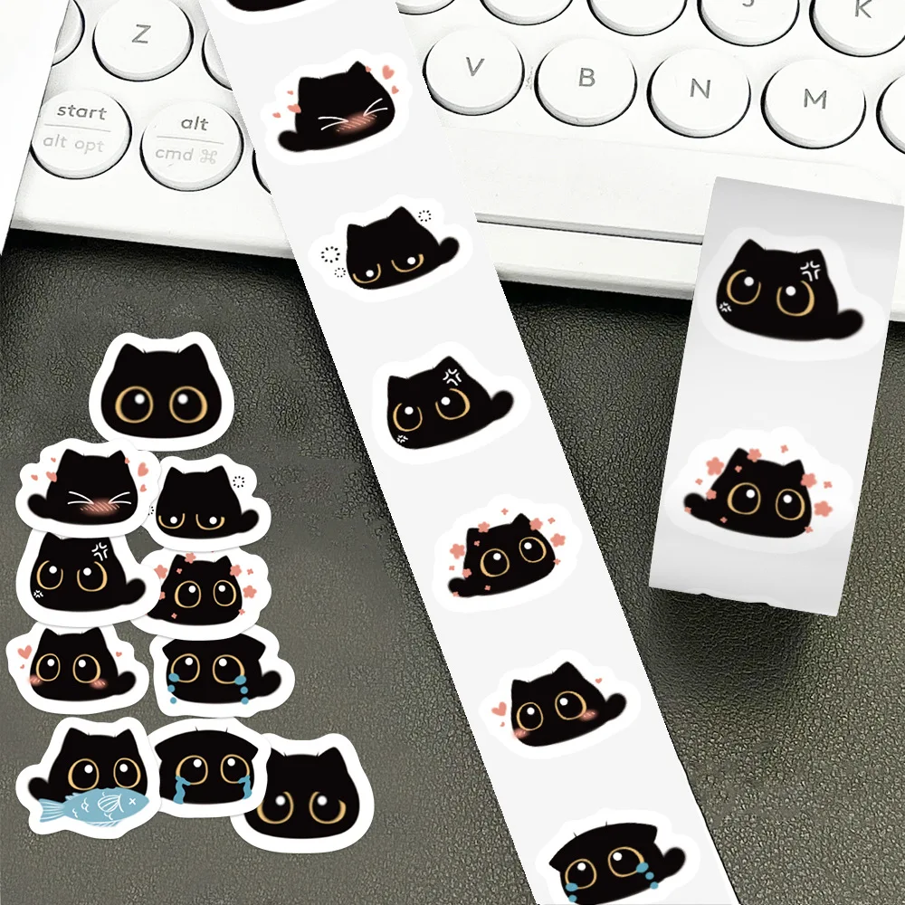 500Pcc/roll Cute Cat Stickers Creative DIY Envelope Sealing Stickers Stationery Children Reward Decor Stickers image 2
