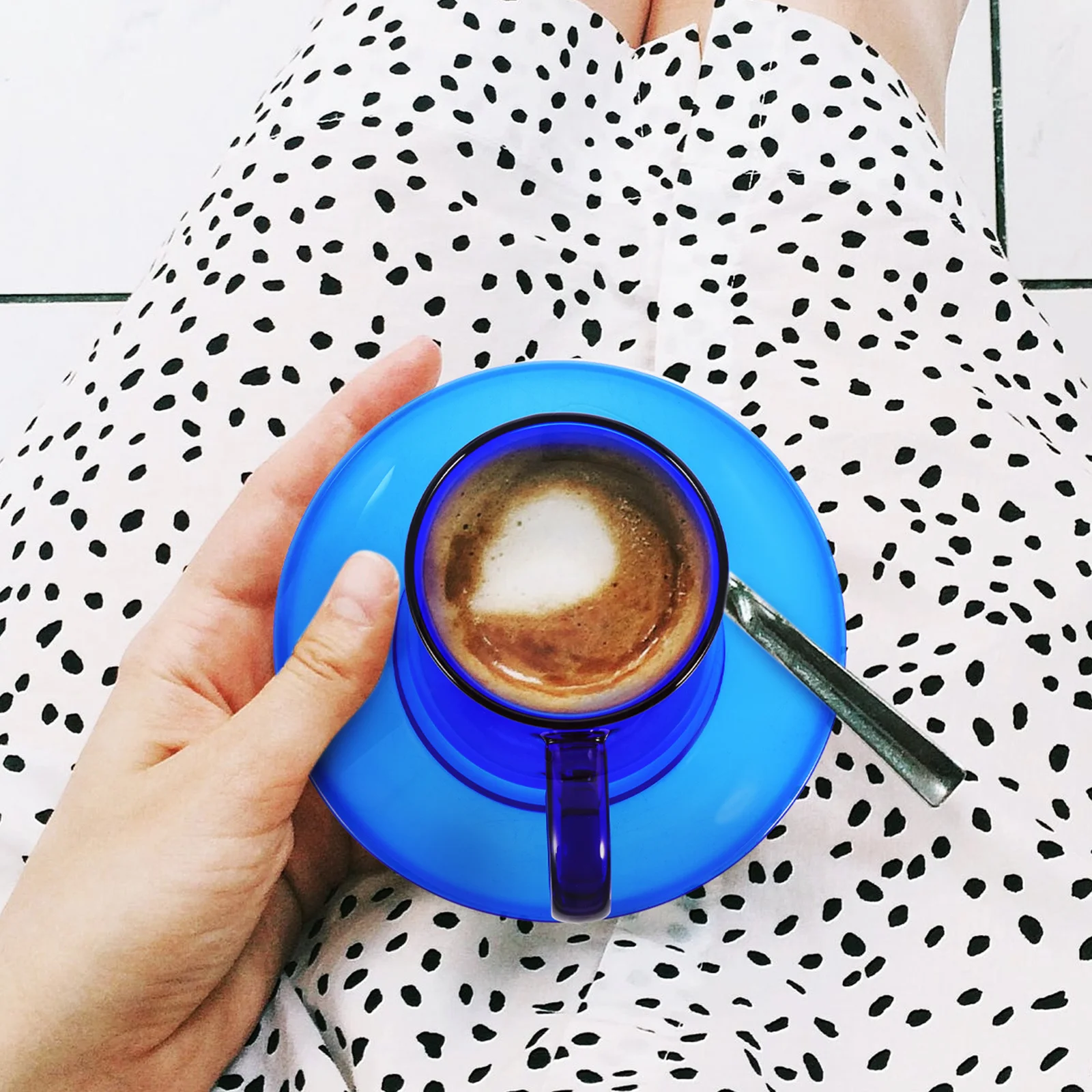 

1Set Glass Coffee Cup and Saucer Set Retro Drinking Cup for Tea Coffee Milk Juice Home Kitchen Decor Afternoon Tea Cups