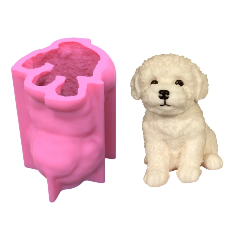 3D Large Dog Candle Silicone Mold for Handmade Desktop Decor Gypsum Epoxy Resin Aroma Candle Mould for Home Decoration