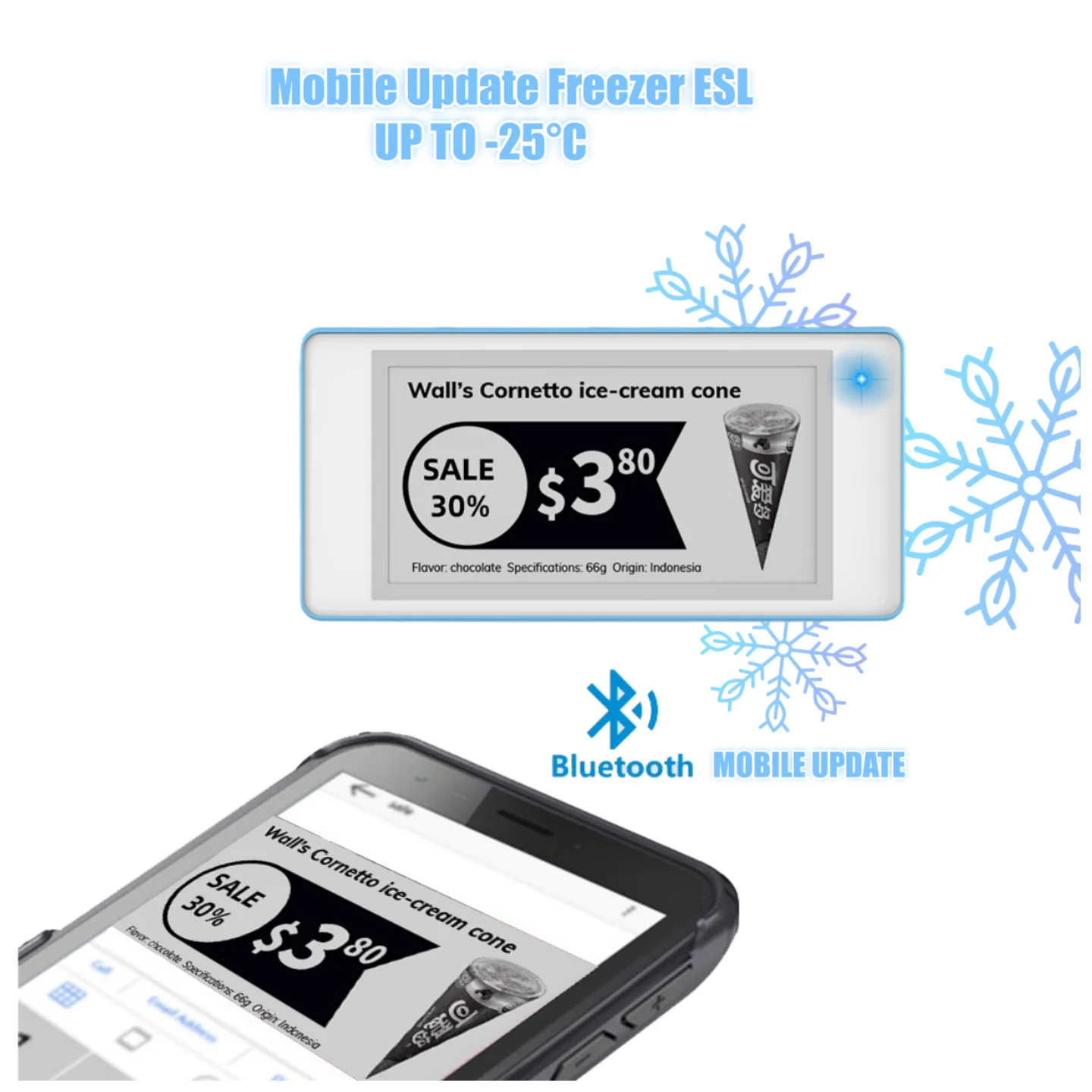 

New Arrived Freezer Mobile APP Control DIY Electronic Eink Display Digital Tag Electronic Shelf Label for Retail Store