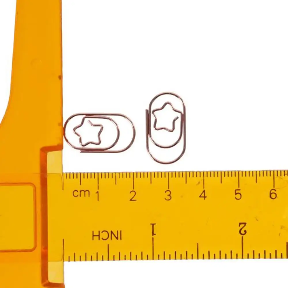 Trombones en forme d'étoile pour la maison, mini marque-page en métal, ensemble de pinces mémo, or rose, 50 pièces