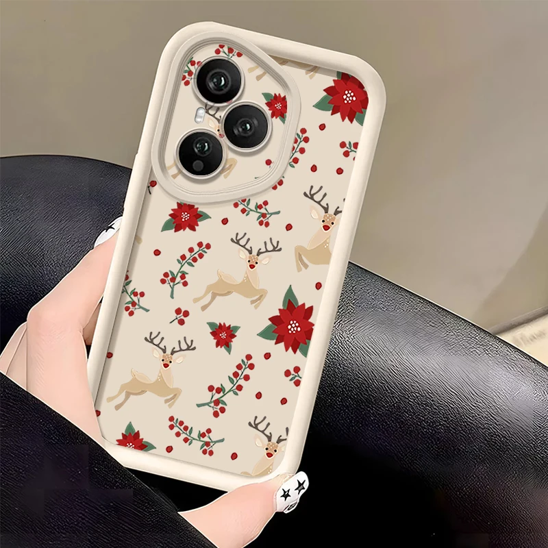 عيد الميلاد الغزلان الزهور حافظة هاتف من البولي يوريثان لهاتف Honor 400 200 Pro Magic7 Lite X8c X9c الذكية X6a X6b X6c غطاء سيليكون ناعم مقاوم للصدمات #3