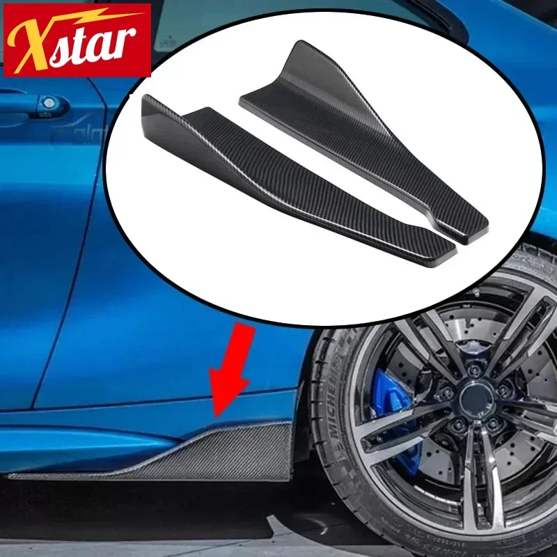 2PCS Universal Car Rear Bumper Lip Trim Protector Car Side Skirt Cover Car Corner Bumper Guards with Screws