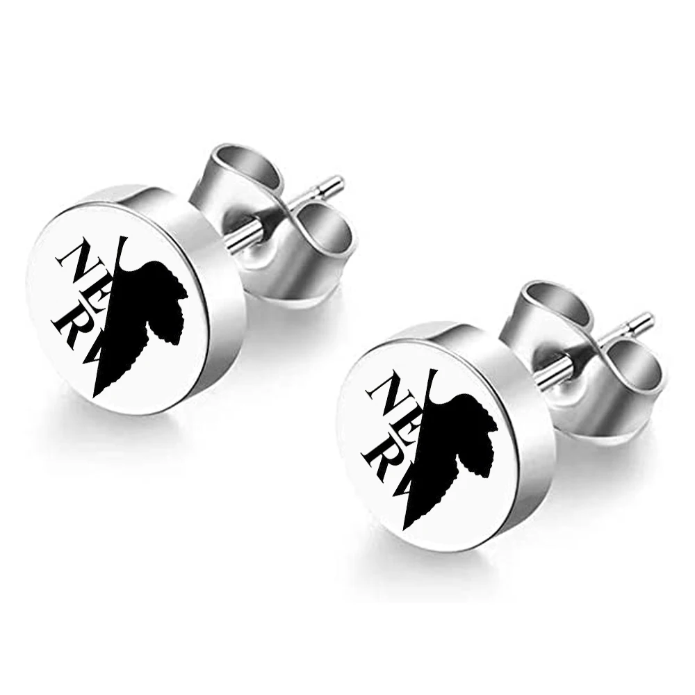 NEON GENESIS EVANGELION EVA NERV Lilith Stainless Steel Earrings for Men Women Anime Peripheral Prop Gift