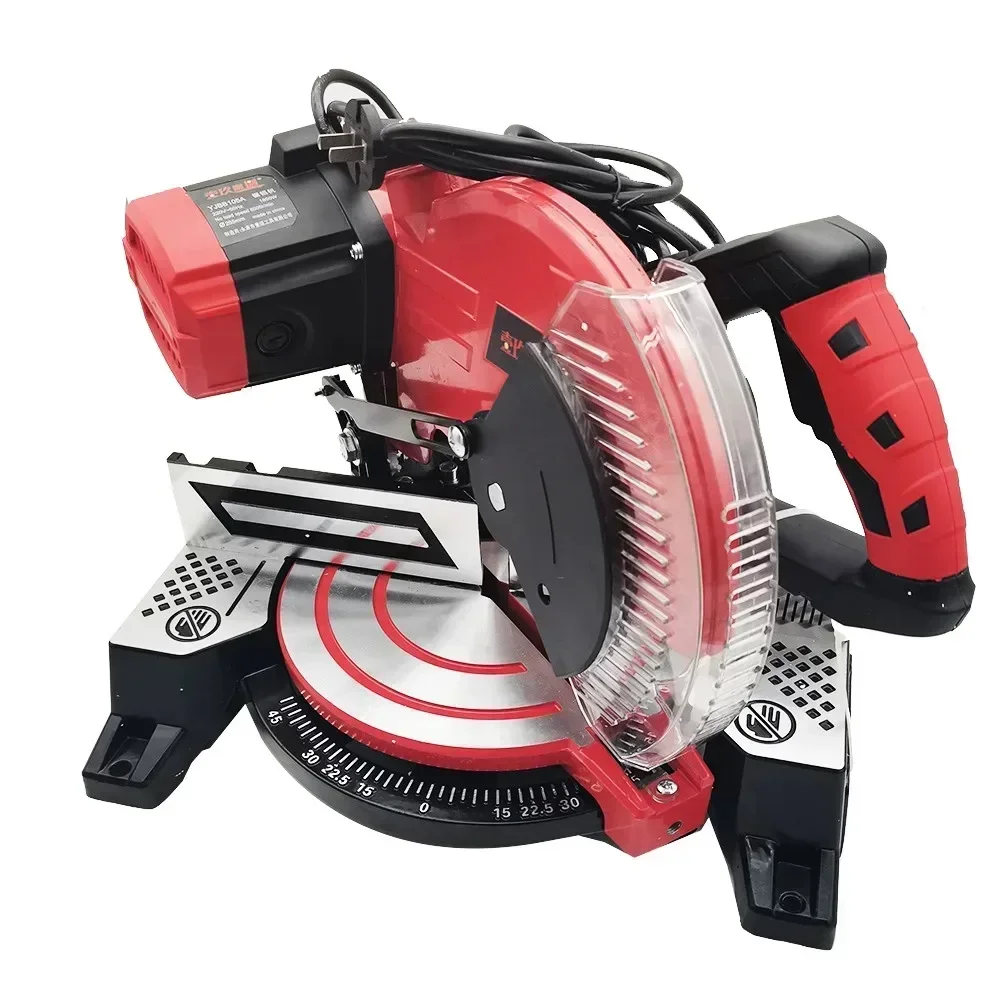 Imagem -02 - Máquina de Corte de Perfil de Alumínio Miter Saw Betão Elétrico Saw 45 Graus Multifuncional Serra Circular 220v 10 1800w