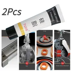 2Pcs 50g Waterproof Sealing Silicone Grease Lubricant Non-toxic Odorless O Valve Silicon Based Lubricating Grease
