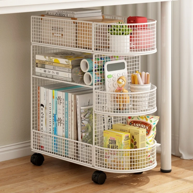 

Simple Modern Metal Storage Shelf Under Desk Large Capacity Multi Layer Mobile Rolling Cart Office File and Display Cabinet