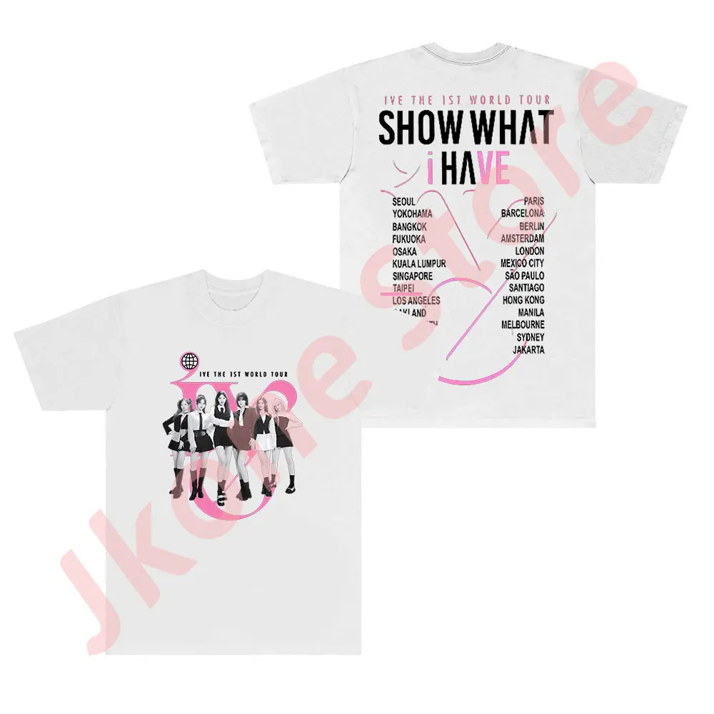 KPOP IVE Show What I Have World Tour Merch Tee New Logo T-shirts Women Men Fashion Casual Short Sleeve Crewneck