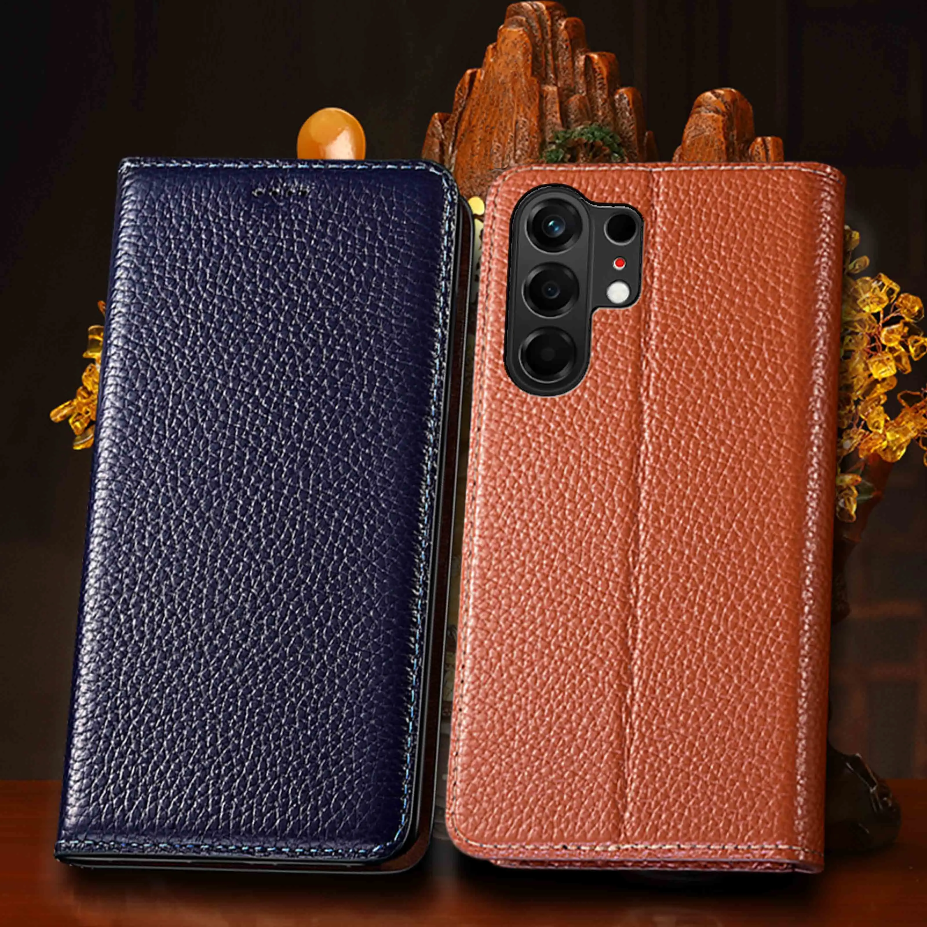 

Чехол-книжка из натуральной кожи с узором «Личи» для Tecno Camon 17 18 19 20 20S 30 30S 40 50 Premier Pro Ultra 4G 5G