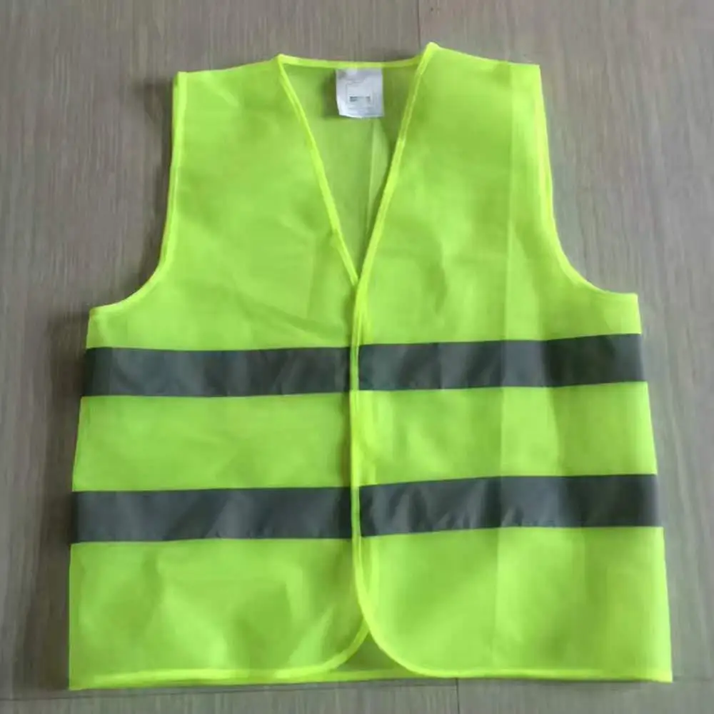 Fluorescent Green Reflective Vest Sleeveless Tops Traffic Running Safety Reflector with Reflective Stripe