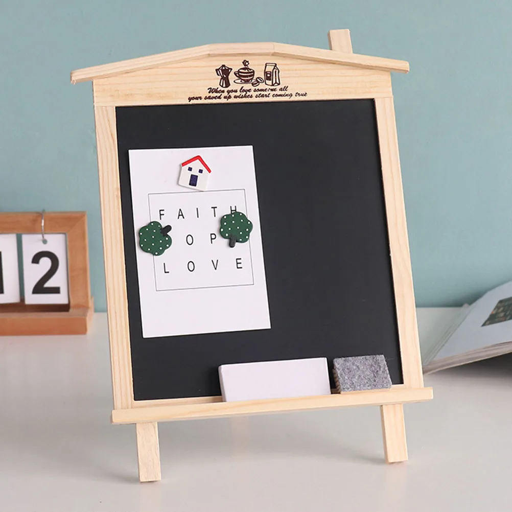 

1 set Magnetic Small House Blackboard Chalk Board Erasable Sign Mini Chalkboards for Signs Child Home Decor Reusable
