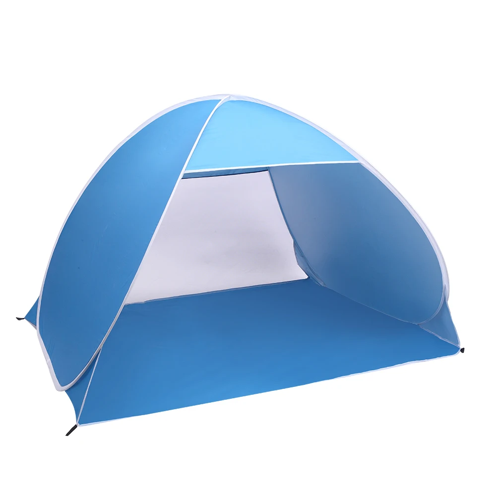 

2-3 Person Beach Tent Pop Up Sun Shelter Tent Big Automatic Sun Umbrella 2-3 Person Fishing Beach Shelter Blue