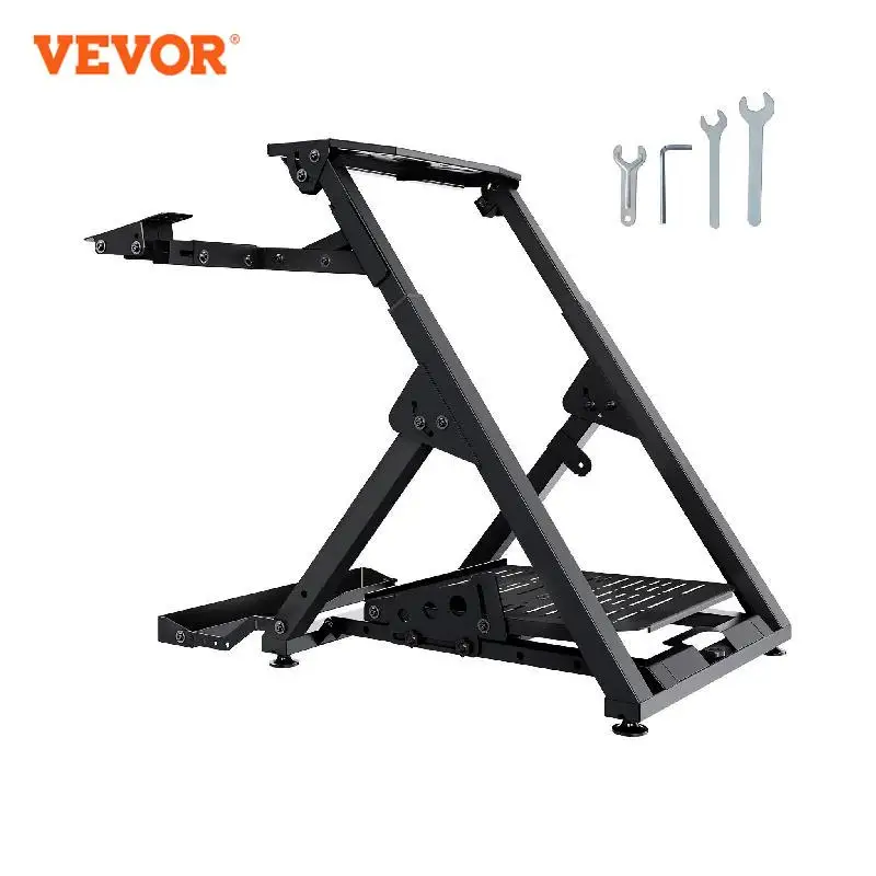 

VEVOR Foldable Racing Steering Wheel Stand Height Adjustable Universal Base Compatible with Logitech&Thrustmaster Movable Seatin