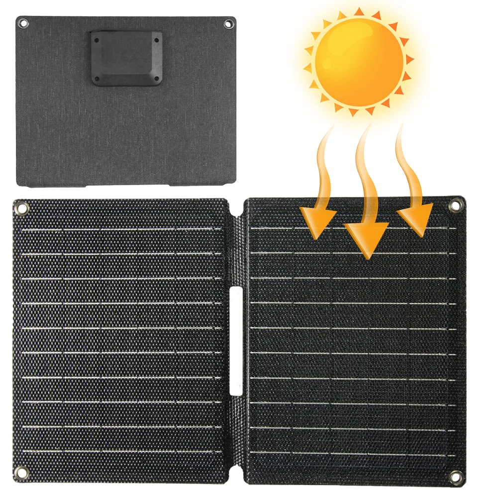 

16W 5V Solar Panel Folding Waterproof Solar Plate with USB /Type-C Ports Solar Charging Panel Solar Charger for Outdoor Camping