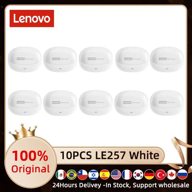 5/10PCS Lenovo LE257 Hoofdtelefoon TWS Draadloze Bluetooth 6.0 HiFi Geluid ENC Oproep Ruisonderdrukking Touch Control met Microfoon Oortelefoon