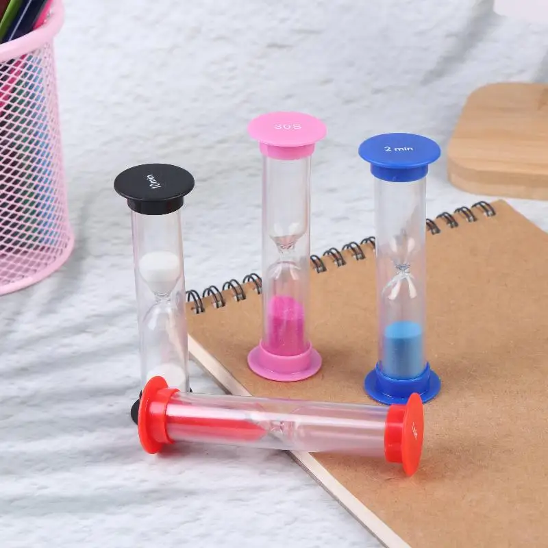 6Pcs Mini Plastic Sand Timer Colorful Sand Clock Different Time Setting For Kids Classroom Kitchen Game Time Management Use