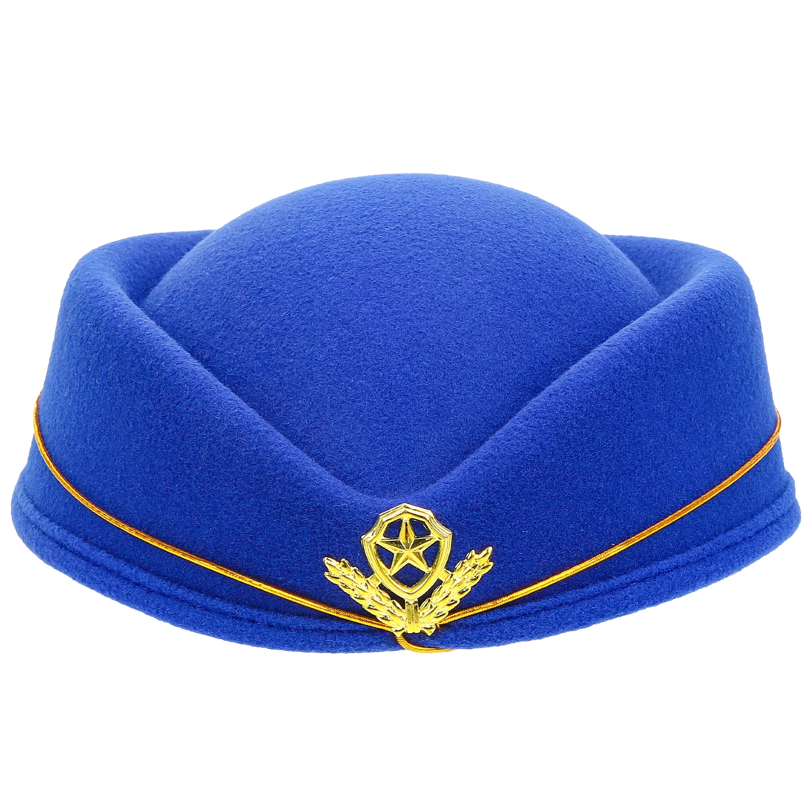 

Elegant Cosplay Party Attendant Woolen Costume Decorative Party Hat Uniform Accessories Retro Airline