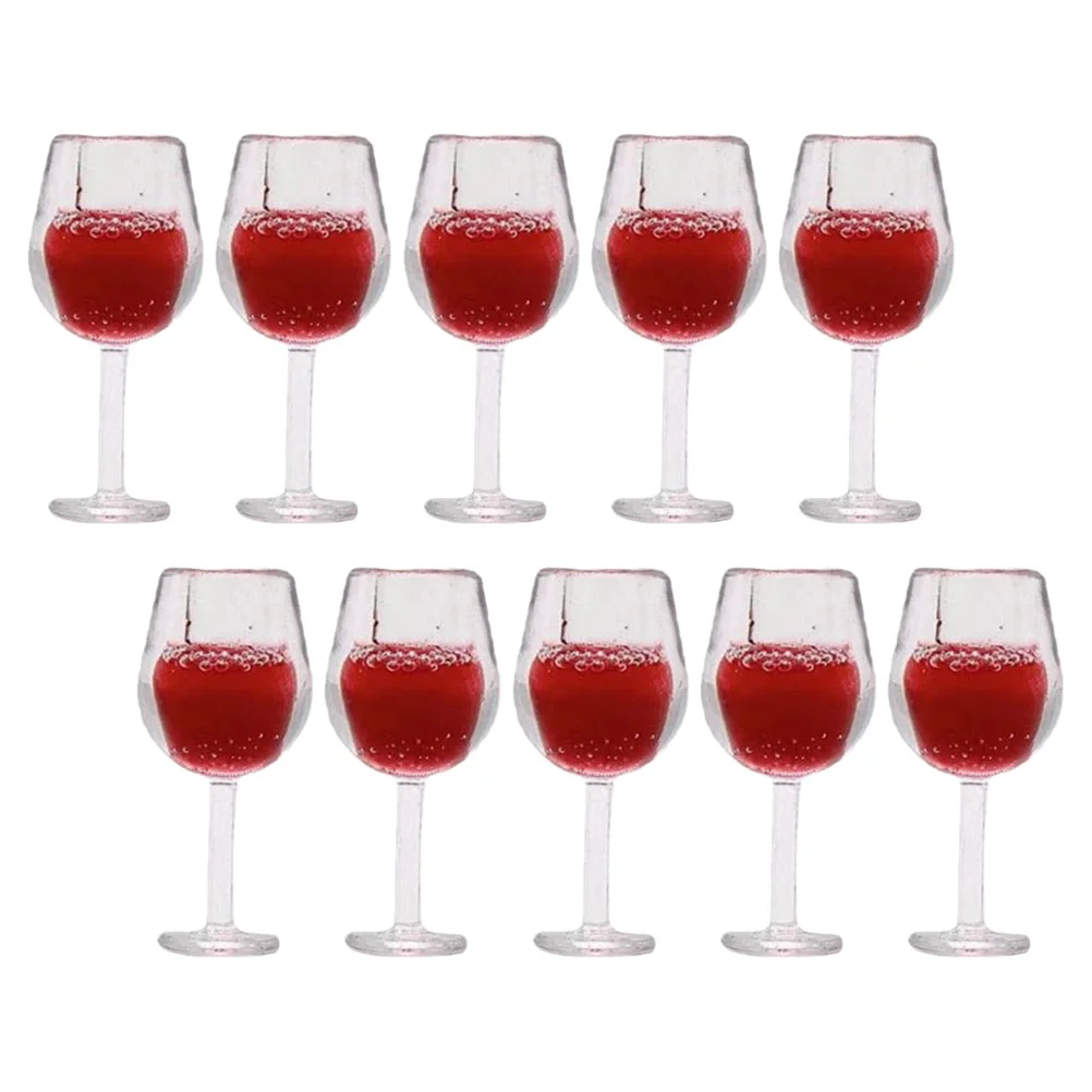 10 Pcs Dollhouse Glass Glasses Landscape Goblet Margarita Small