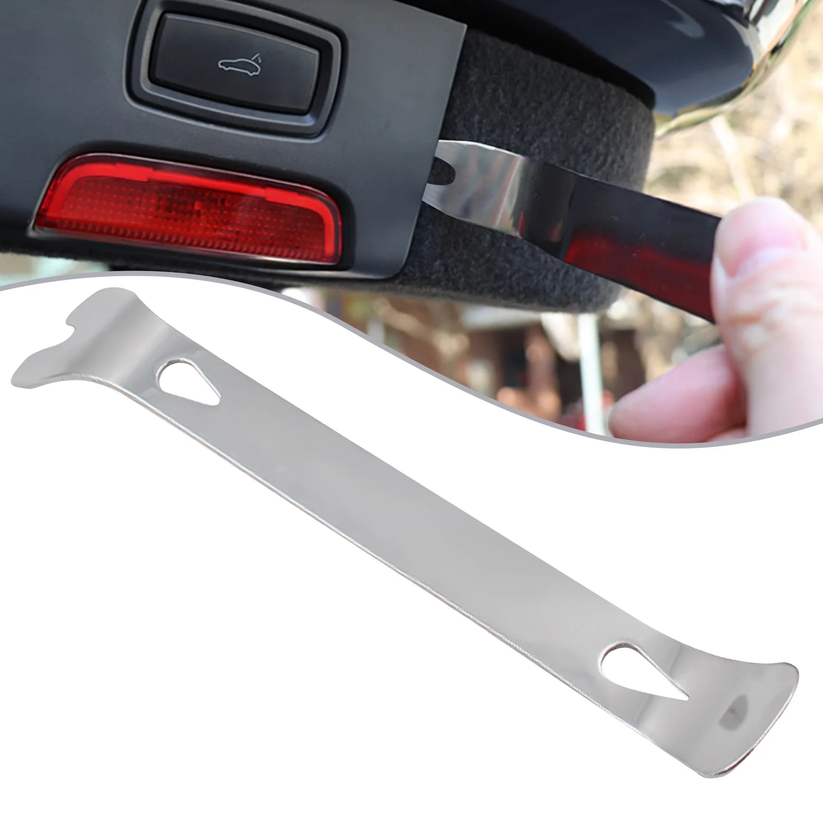 

Stainless Steel Trim Removal Tool Two-End Trim Level Pry Interior Door Panel Audio Terminal Fastener Remover Automotive Tools