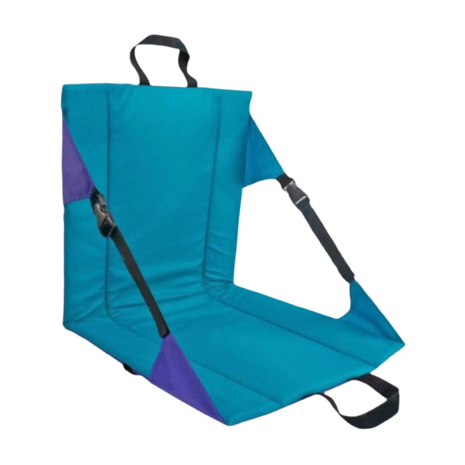 Folding Chair Folded Seat Cushion Trendy Pad with Adjustable Straps Stadium Seat Floor Chair with Backrest for Hiking Camping