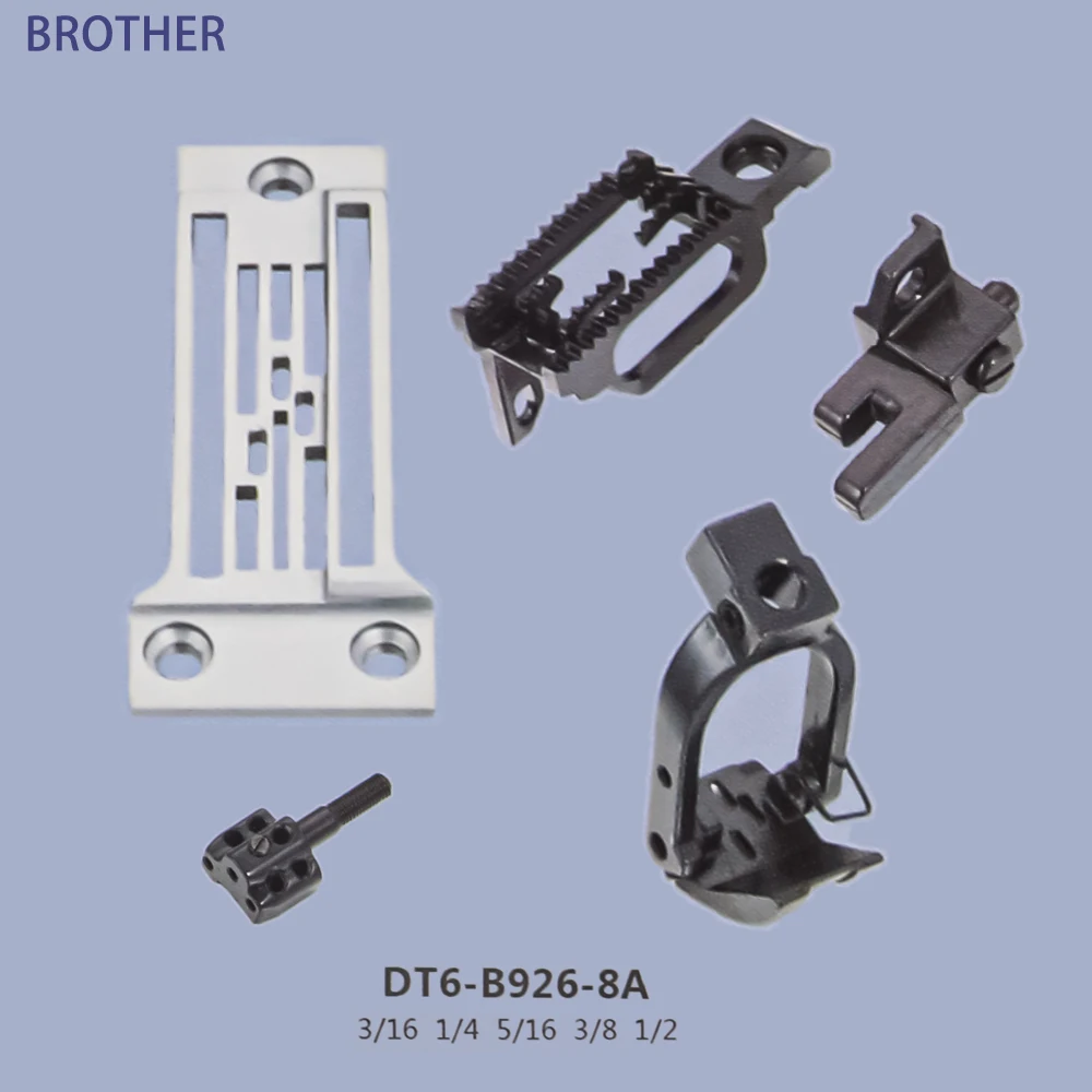 BROTHER DT6-B928 B926-6A B926-8A Gauge Set 3-Needle Double Chainstitch Crank Arm Needle Plate FeedDog Presser Foot Needle Clamp