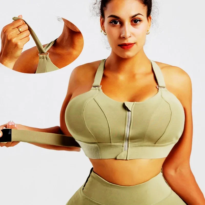 

Women High Support Sports Bra Big Lady Underwear Fitness Yoga Tank Top Large Size Shockproof Shirt Running Sportswear