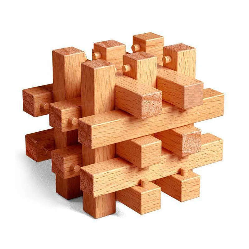 Classic Luban Lock Eighteen LuoHan Unlock Interlocking Wooden Brain Teasers Logic IQ Puzzles Adults Mind Challenge Toys