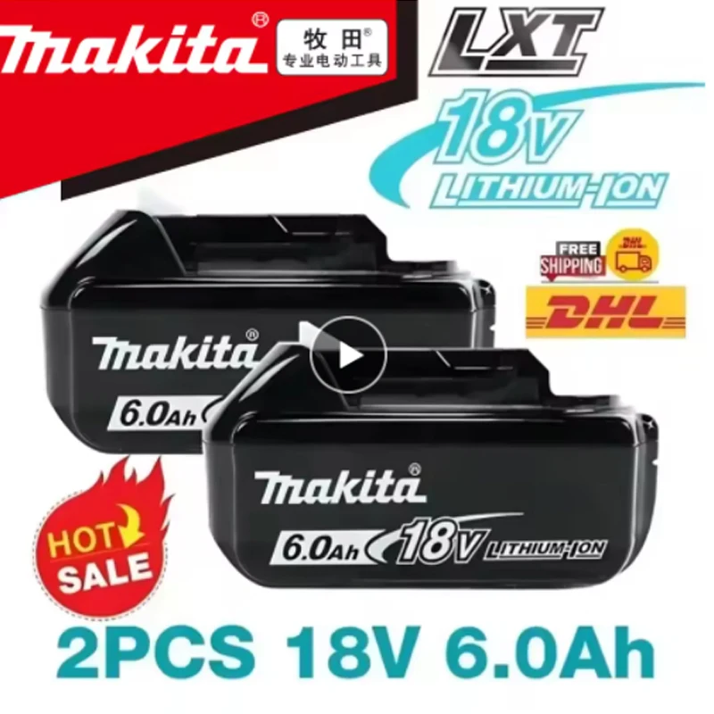 

NEW Original 18V Makita 6.0Ah Lithium-ion Rechargeable Battery apply to BL1860B BL1860BL1850 BL1830 DDF48718V Makita Power Tool