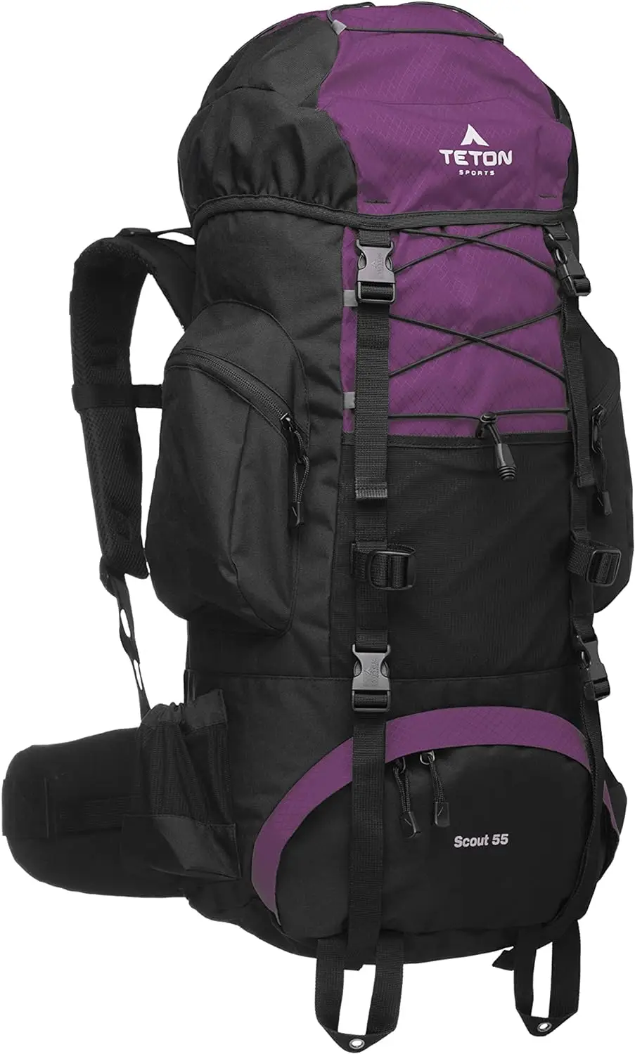 55L Scout Internal Frame Backpack for Hiking, Camping, Backpacking, Rain Cover Included