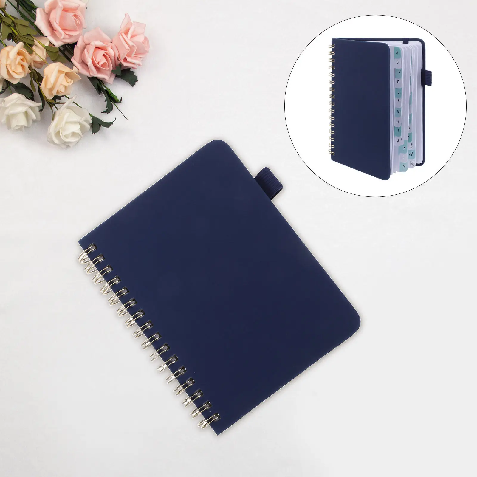 Address Phone Book with Alphabet Tabs A6 Hardcover Spiral Notebook Large Capacity Home Office Organizer
