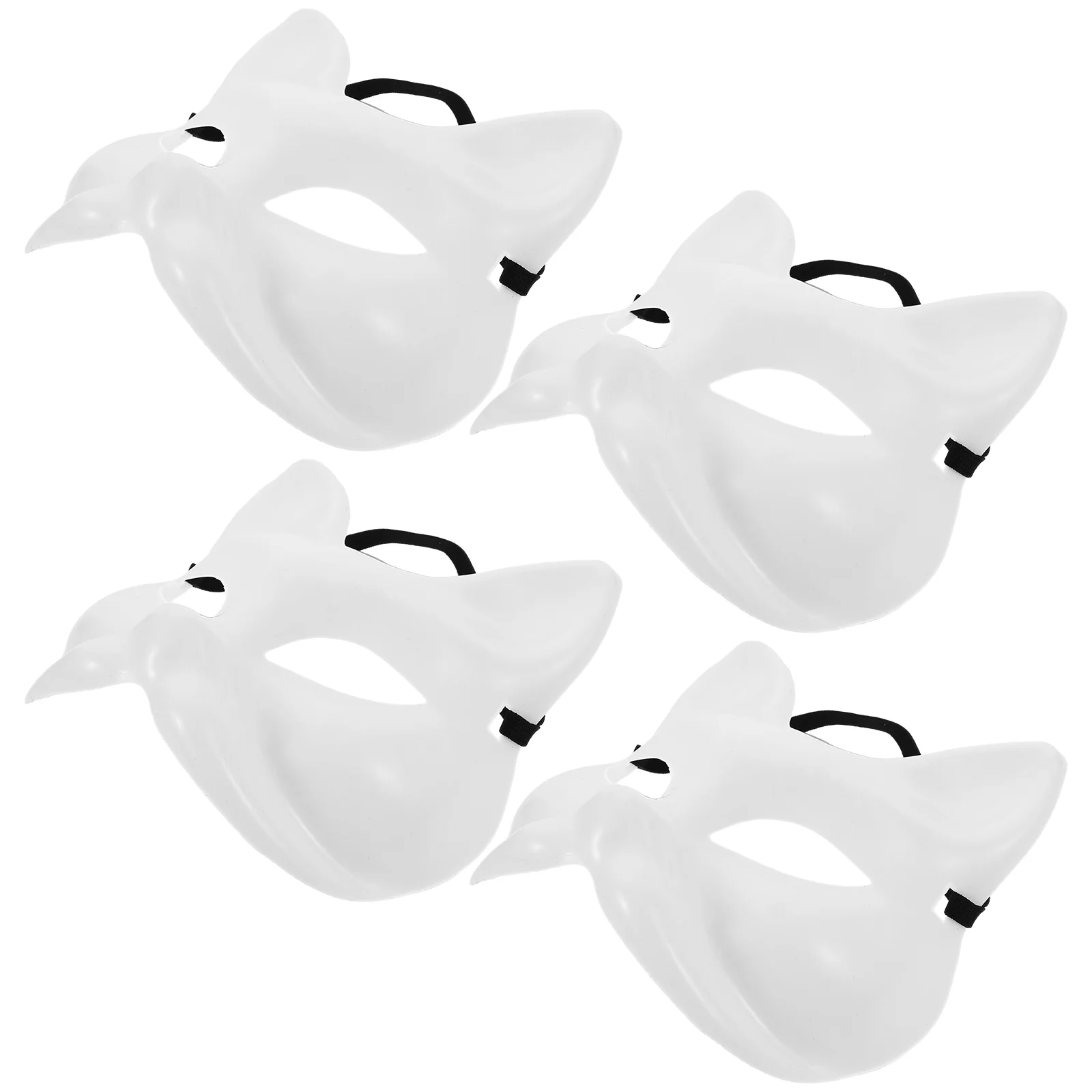 4 Pcs Mask Unique Unpainted Masquerade Masks DIY Base Costume Party Mardi Gras Blank Plastic White Painting Skill Hand