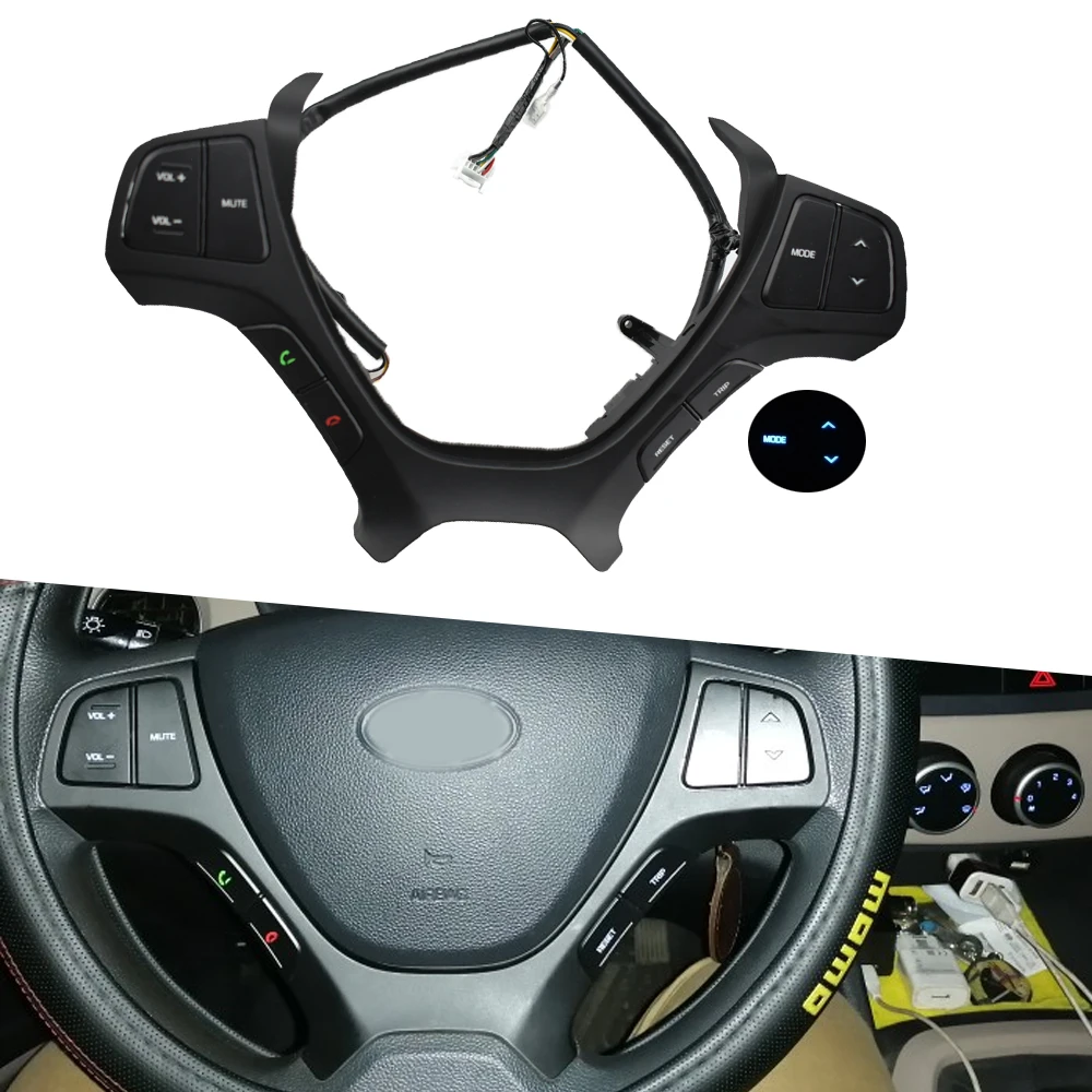 

Кнопки управления аудиосистемой на руле для Hyundai i10 2014-2017 гг., аксессуары для рулевого колеса