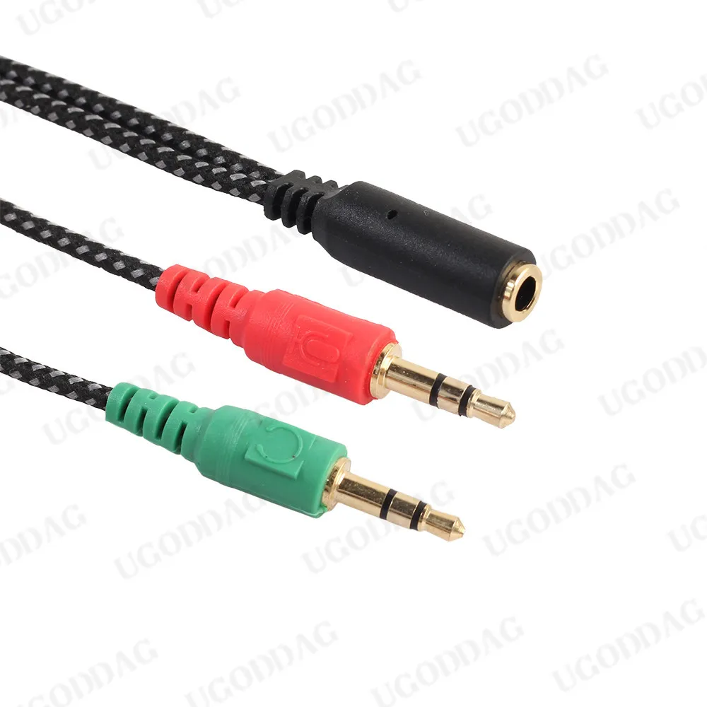 Y Splitter Headphones 2 Jack 3.5 mm Stereo Audio Y-Splitter 2 Female to 1 Male Cable Adapter Microphone plug for Earphone