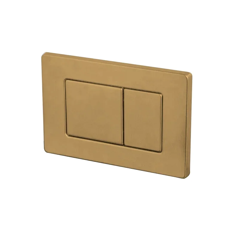 

New Inventions Toilet Parts, double push button solid brushed gold flush plate concealed toilet cistern panel