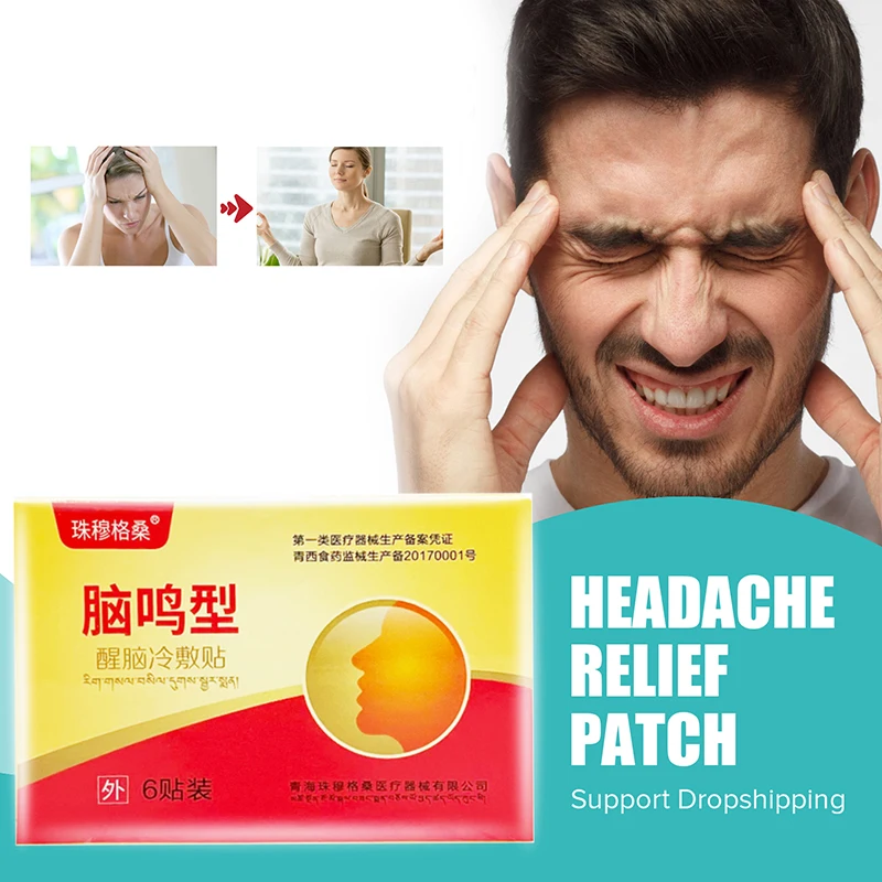 

6pcs Headache Relief Patch Migraine Daily Care Paste Anti Stress Relax Physiotherapy Medical Sticker Head Analgesics Dressing