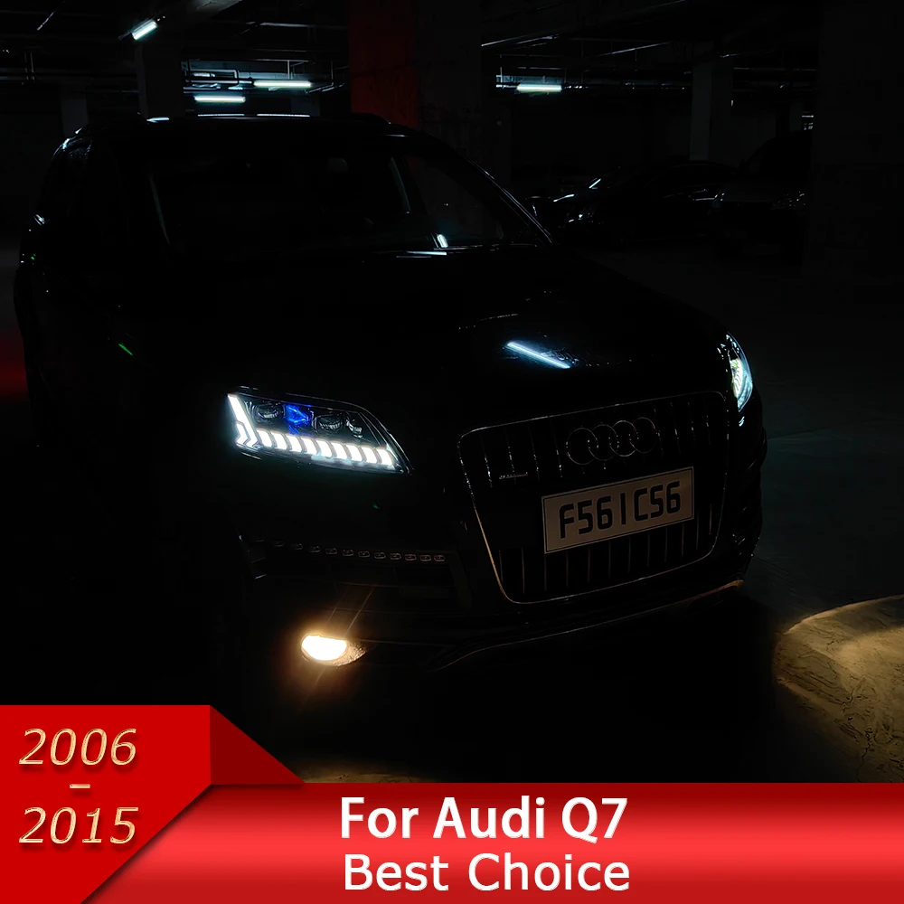 Car Lights for Audi Q7 2006-2015 SQ7 LED Auto Headlight Assembly Upgrade RS Q8 Style Design Bifocal Lens Exterior Accessories