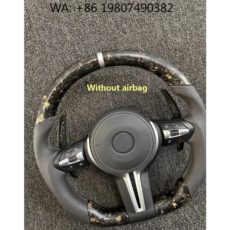 

Custom Forged Carbon Fiber Gold Foil Steering Wheel Hot Modified Upade Trim For M Series Auto Interior Refit