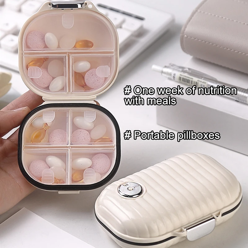 AiQUE Waterproof 7 Days Pills Storage Box Organizer Medicine Small Mini Pillboxes Plastic Cutter Weekly Portable Drug Large