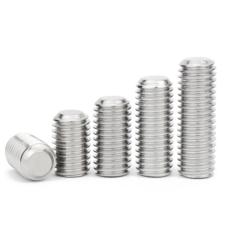 50/ 20/ 10pcs M1.6 M2 M2.5 M3 M4 M5 M6 M8 DIN913 304 Stainless Steel Allen Hex Hexagon Socket Flat Point Set Screw Headless Bolt