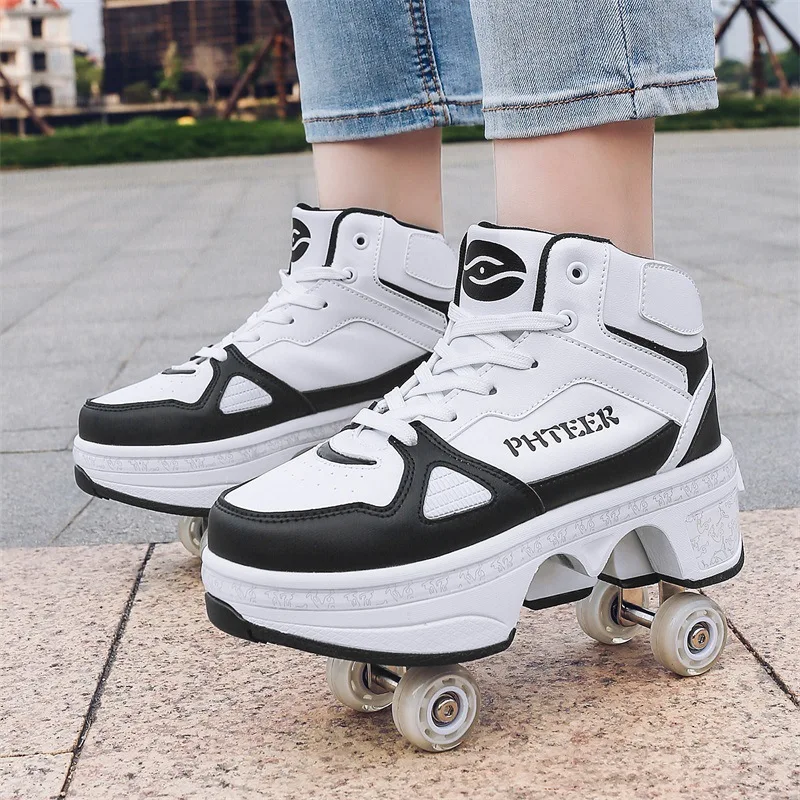 New Roller Skating Shoes Deformation Parkour Shoes Kids Adults Unisex Sneakers Street Urban Fitness FSK Quad Skating Shoes