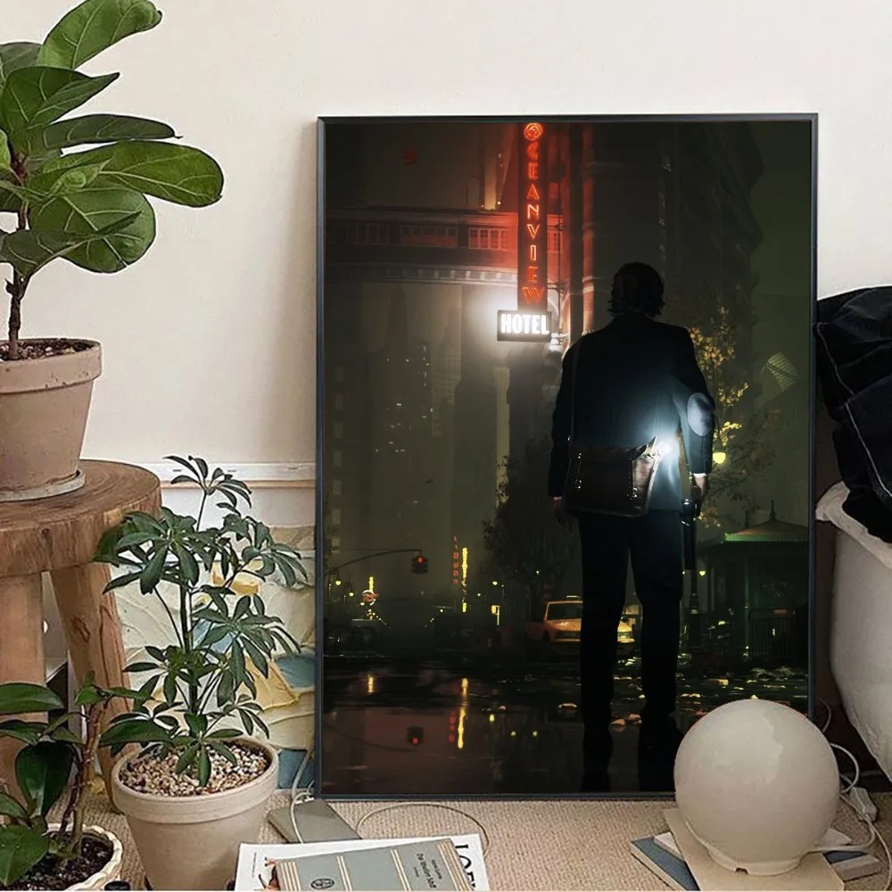 Alan Wake 2 Horror Game Poster Painting Wall Art Picture Canvas Prints Home Decoration Poster for Living Room No Frame