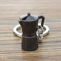 Creative Barista Keychain Coffee Moka Pot Keyring Pendant Coffee-Lovers Key Holder